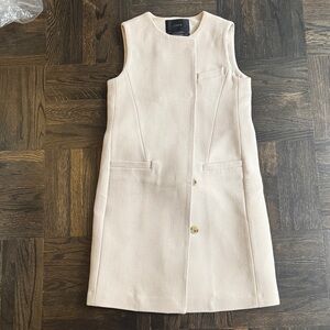 Used J CREW Ivory Cream Sleeveless Vest Coat size 00
